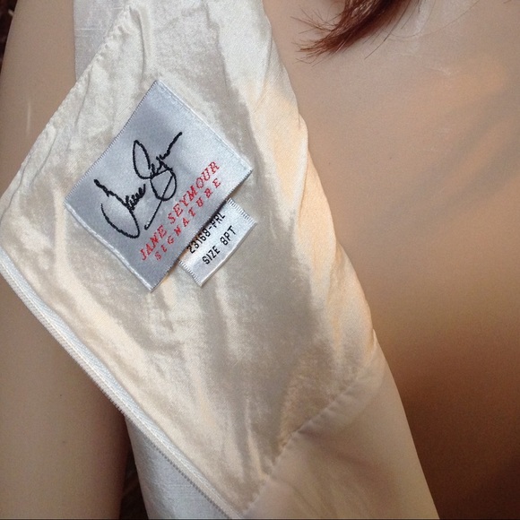 Jane Seymour cream dress, size 8P, fully lined - Picture 7 of 8